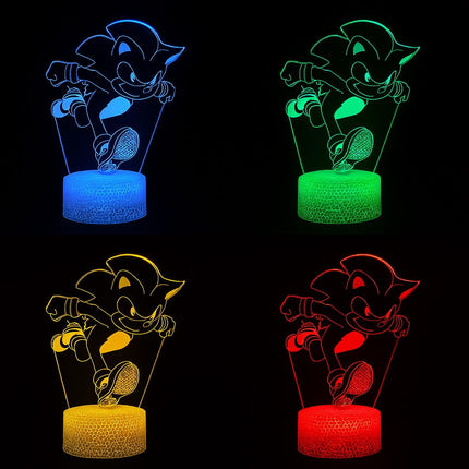 Lampka nocna LED 3D Sonic – pilot, 16 kolorów, USB – zdjęcie produktu