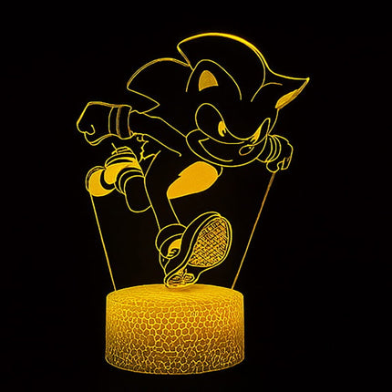 Lampka nocna LED 3D Sonic – pilot, 16 kolorów, USB – zdjęcie produktu