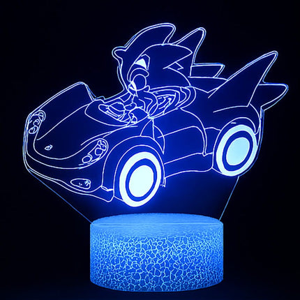 Lampka nocna LED 3D Sonic w samochodzie – pilot, 16 kolorów, USB – zdjęcie produktu