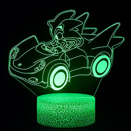 Lampka nocna LED 3D Sonic w samochodzie – pilot, 16 kolorów, USB – zdjęcie produktu