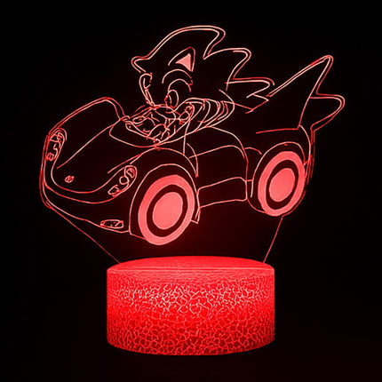 Lampka nocna LED 3D Sonic w samochodzie – pilot, 16 kolorów, USB – zdjęcie produktu
