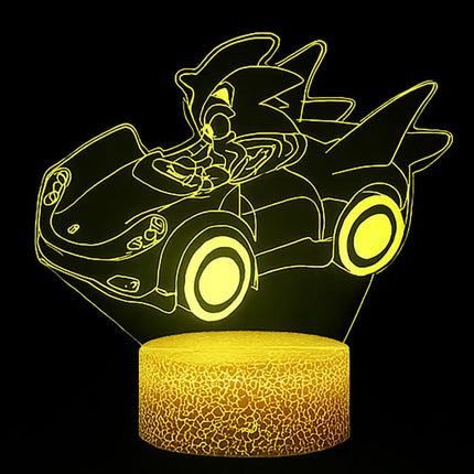 Lampka nocna LED 3D Sonic w samochodzie – pilot, 16 kolorów, USB – zdjęcie produktu