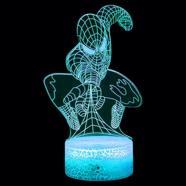 Lampka nocna LED 3D Spider-Man – pilot, 16 kolorów, USB – zdjęcie produktu