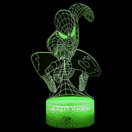 Lampka nocna LED 3D Spider-Man – pilot, 16 kolorów, USB – zdjęcie produktu