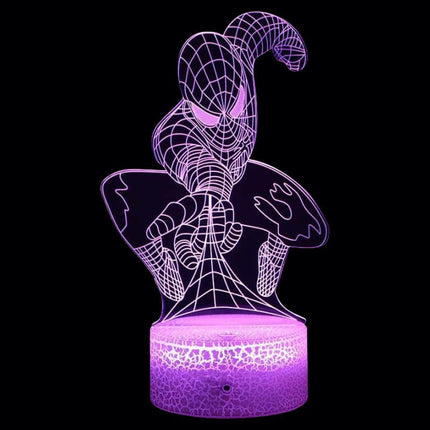 Lampka nocna LED 3D Spider-Man – pilot, 16 kolorów, USB – zdjęcie produktu