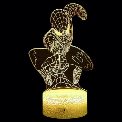 Lampka nocna LED 3D Spider-Man – pilot, 16 kolorów, USB – zdjęcie produktu