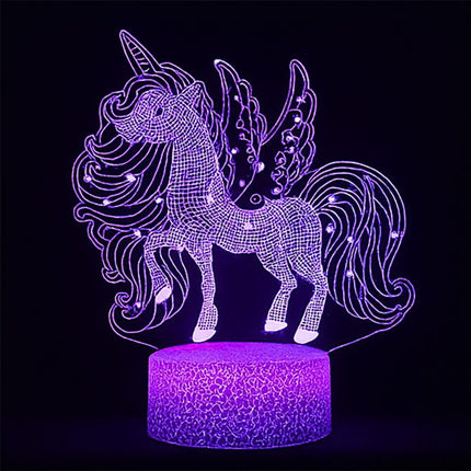 Lampka nocna LED 3D Jednorożec – pilot, 16 kolorów, USB – zdjęcie produktu