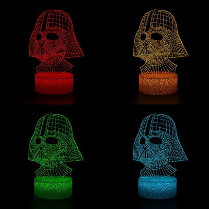 Lampka nocna LED 3D Star Wars – Darth Vader – pilot, 16 kolorów, USB – zdjęcie produktu