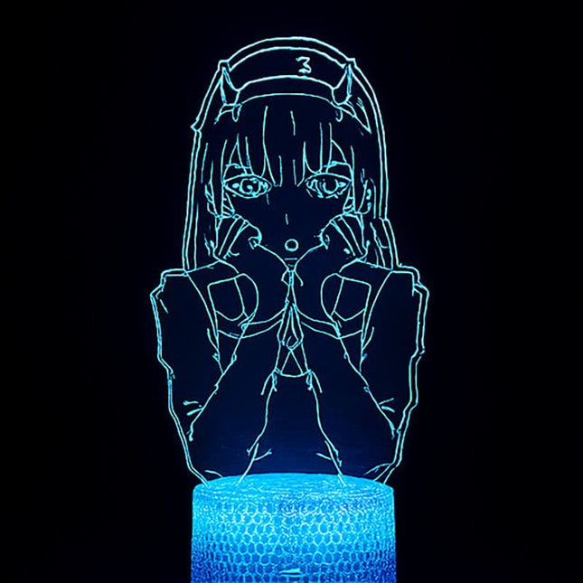 Lampka nocna LED 3D Zero Two (anime) – pilot, 16 kolorów, USB – zdjęcie produktu