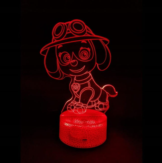 Lampka nocna LED 3D Psi Patrol – pilot, 16 kolorów, USB – zdjęcie produktu