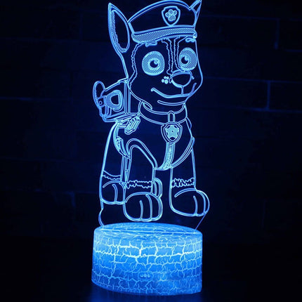 Lampka nocna LED 3D Psi Patrol – pilot, 16 kolorów – zdjęcie produktu