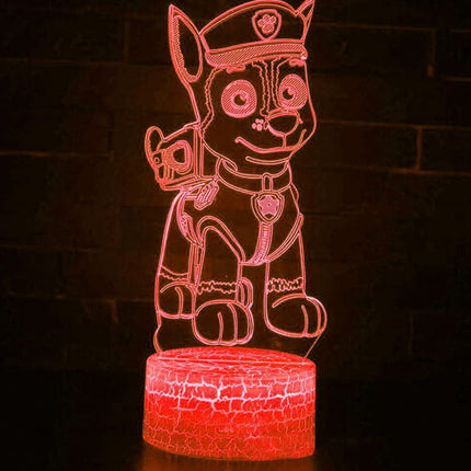 Lampka nocna LED 3D Psi Patrol – pilot, 16 kolorów – zdjęcie produktu