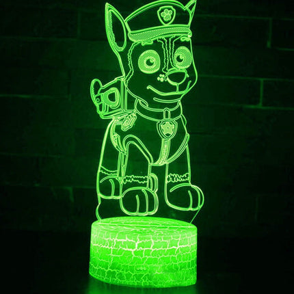 Lampka nocna LED 3D Psi Patrol – pilot, 16 kolorów – zdjęcie produktu