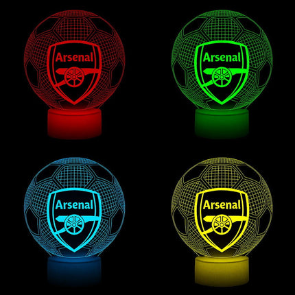 Lampka nocna LED 3D Arsenal FC – piłka – pilot, 16 kolorów, USB – zdjęcie produktu