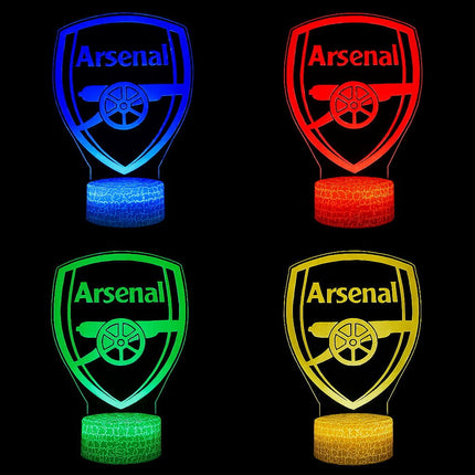 Lampka nocna LED 3D Arsenal FC – piłka nożna – pilot, 16 kolorów, USB – zdjęcie produktu