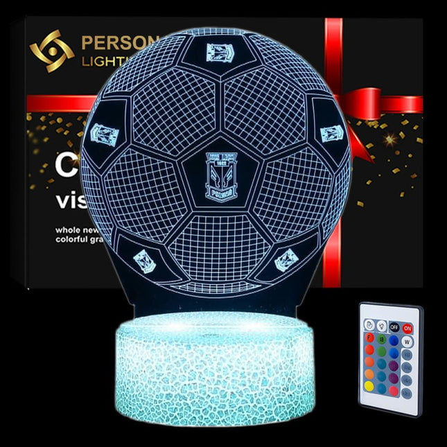 Lampka nocna LED 3D Lech Poznań – piłka – pilot, 16 kolorów, USB – zdjęcie produktu