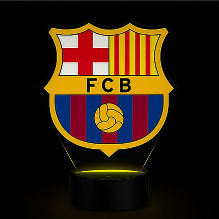 Lampka nocna LED 3D FC Barcelona – piłka z nadrukiem – pilot, 16 kolorów, USB – zdjęcie produktu
