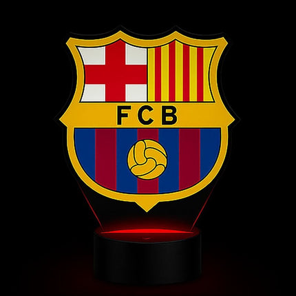 Lampka nocna LED 3D FC Barcelona – piłka z nadrukiem – pilot, 16 kolorów, USB – zdjęcie produktu