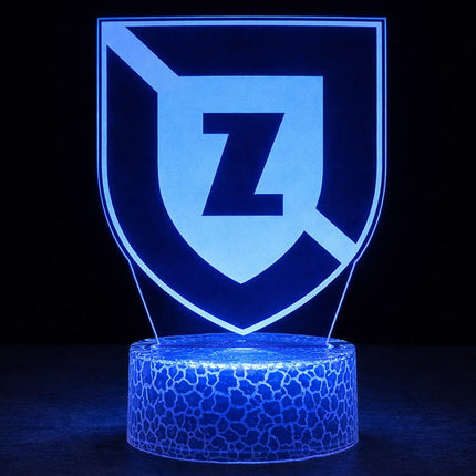 Lampka nocna LED 3D Zawisza Bydgoszcz – pilot, 16 kolorów, USB – zdjęcie produktu
