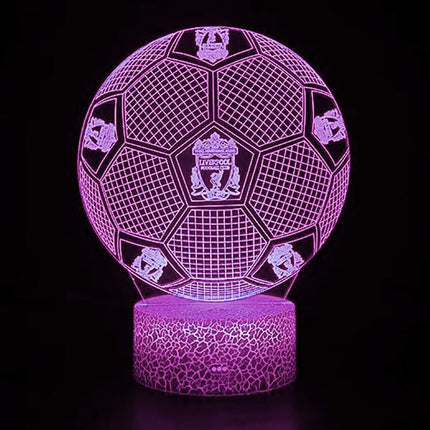 Lampka nocna LED 3D Liverpool FC – piłka – pilot, 16 kolorów, USB – zdjęcie produktu