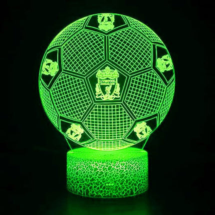 Lampka nocna LED 3D Liverpool FC – piłka – pilot, 16 kolorów, USB – zdjęcie produktu