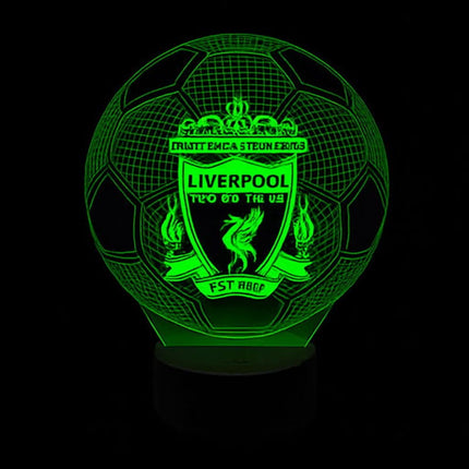 Lampka nocna LED 3D Liverpool FC – piłka, czarna podstawa – pilot, 16 kolorów – zdjęcie produktu