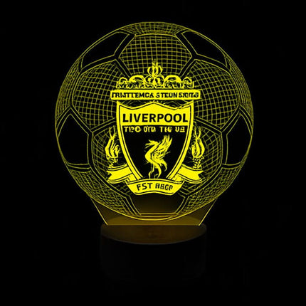 Lampka nocna LED 3D Liverpool FC – piłka, czarna podstawa – pilot, 16 kolorów – zdjęcie produktu