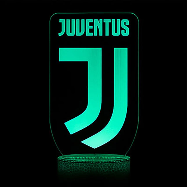 Lampka nocna LED 3D Juventus – pilot, 16 kolorów, USB – zdjęcie produktu