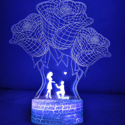 Lampka nocna LED 3D LOVE – Walentynki – pilot, 16 kolorów, USB – zdjęcie produktu