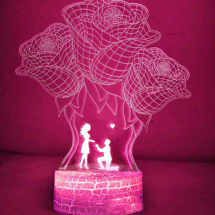 Lampka nocna LED 3D LOVE – Walentynki – pilot, 16 kolorów, USB – zdjęcie produktu
