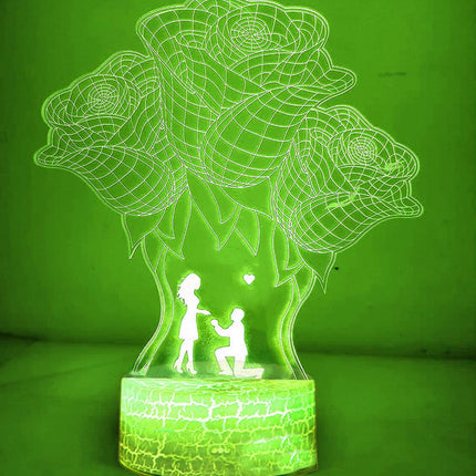 Lampka nocna LED 3D LOVE – Walentynki – pilot, 16 kolorów, USB – zdjęcie produktu