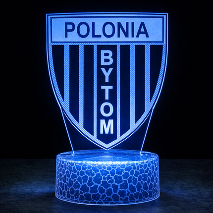 Lampka nocna LED 3D Polonia Bytom – pilot, USB – zdjęcie produktu