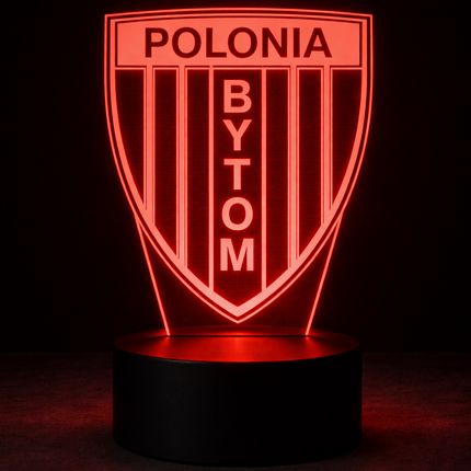 Lampka nocna LED 3D Polonia Bytom – pilot, USB – zdjęcie produktu