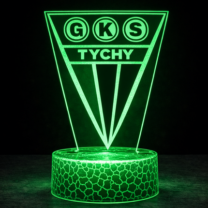 Lampka nocna LED 3D GKS Tychy – pilot, 16 kolorów, USB – zdjęcie produktu