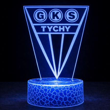 Lampka nocna LED 3D GKS Tychy – pilot, 16 kolorów, USB – zdjęcie produktu