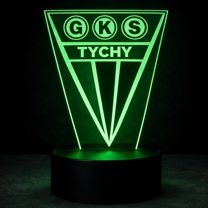 Lampka nocna LED 3D GKS Tychy – pilot, 16 kolorów, USB – zdjęcie produktu