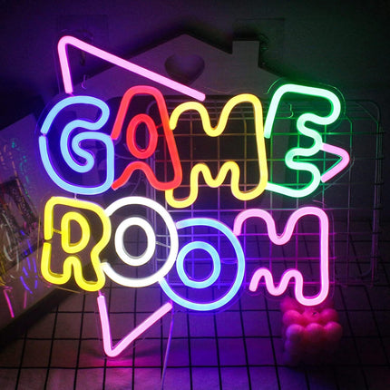 Neon LED Game Room na ścianę – 35 × 32 cm, USB – zdjęcie produktu