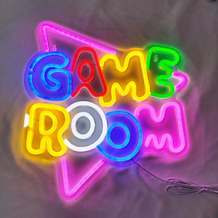 Neon LED Game Room na ścianę – 35 × 32 cm, USB – zdjęcie produktu
