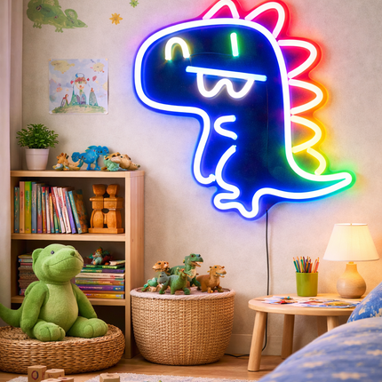 Neon LED Dinozaur Jurassic na ścianę – USB – zdjęcie produktu