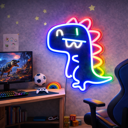 Neon LED Dinozaur Jurassic na ścianę – USB – zdjęcie produktu