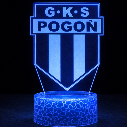 Lampka nocna LED 3D Pogoń Szczecin – pilot, 16 kolorów, USB – zdjęcie produktu