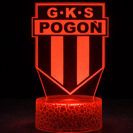 Lampka nocna LED 3D Pogoń Szczecin – pilot, 16 kolorów, USB – zdjęcie produktu