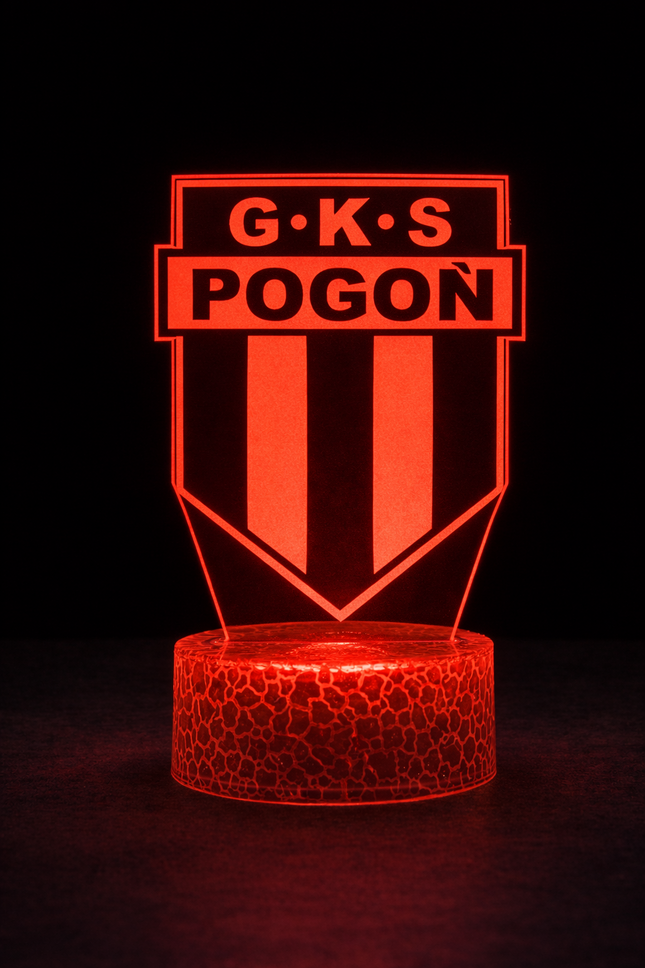 Lampka nocna LED 3D Pogoń Szczecin – pilot, 16 kolorów, USB – zdjęcie produktu