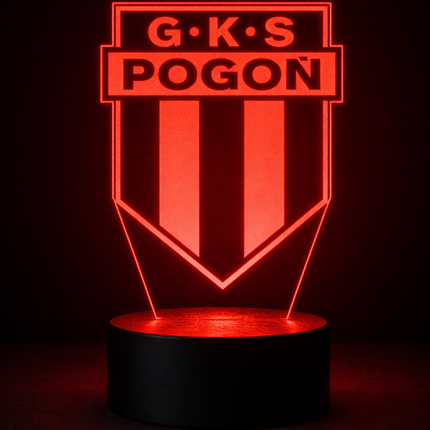 Lampka nocna LED 3D Pogoń Szczecin – pilot, 16 kolorów, USB – zdjęcie produktu