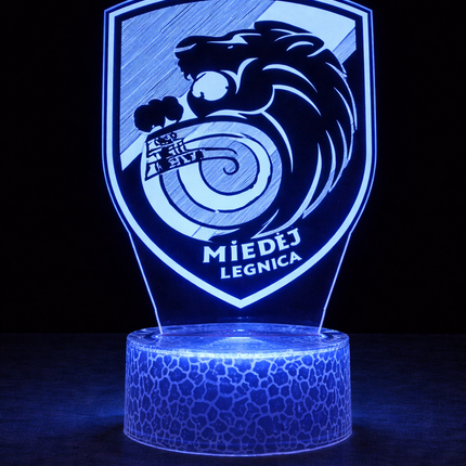Lampka nocna LED 3D Miedź Legnica – pilot, 16 kolorów, USB – zdjęcie produktu