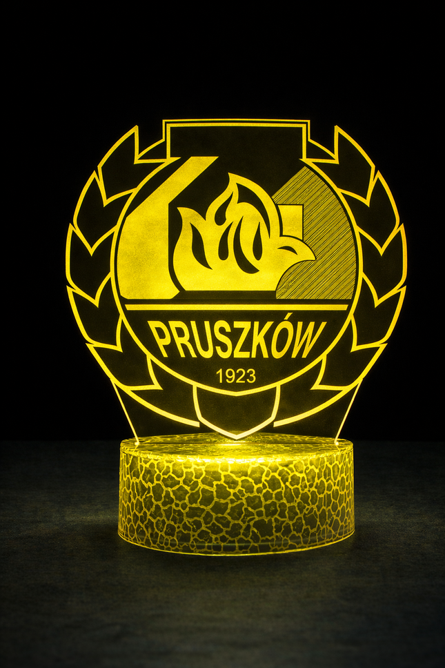 Lampka nocna LED 3D Znicz Pruszków – pilot, 16 kolorów, USB – zdjęcie produktu