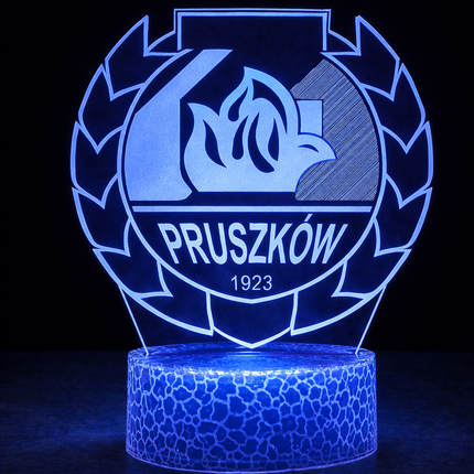 Lampka nocna LED 3D Znicz Pruszków – pilot, 16 kolorów, USB – zdjęcie produktu