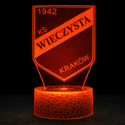 Lampka nocna LED 3D Wieczysta Kraków – USB – zdjęcie produktu