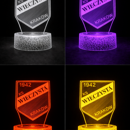 Lampka nocna LED 3D Wieczysta Kraków – USB – zdjęcie produktu
