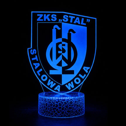 Lampka nocna LED 3D Stal Stalowa Wola – pilot, 16 kolorów, USB – zdjęcie produktu